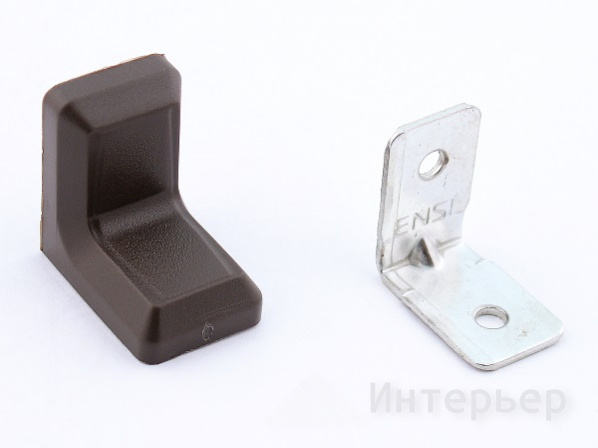Уголок крепежный с пластиковой заглушкой (Венге) (500/ 2000)