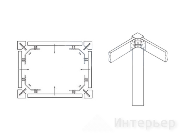Стяжка мебельного стола h=70мм, цинк (200)