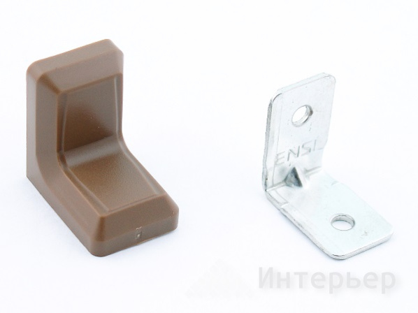 Уголок крепежный с пластиковой заглушкой (Дуб) (500/ 2000)