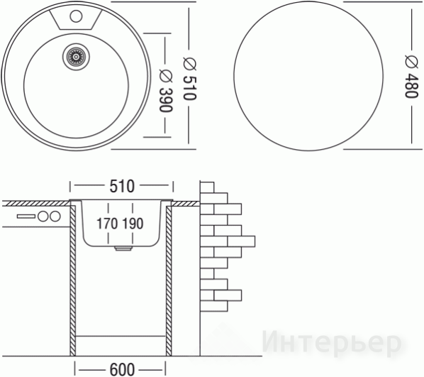 Мойка "Юкинокс" Фаворит FAP510 -GT8K 0C (сифон S701)