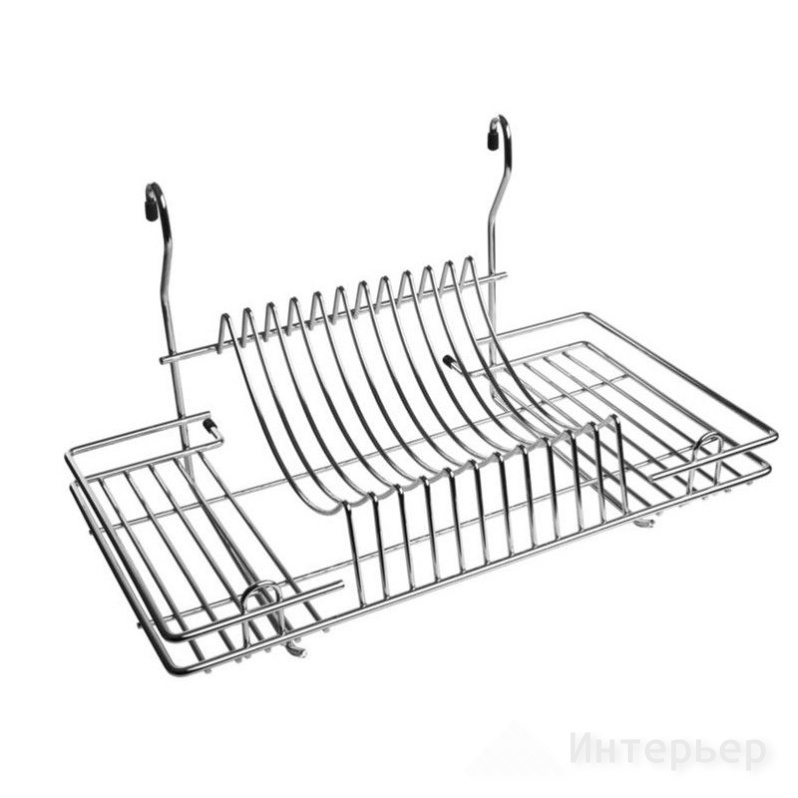 Сушка для посуды с пластиковым поддоном, хром