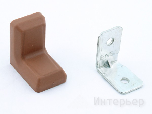 Уголок крепежный с пластиковой заглушкой (Вишня) (500/ 2000)