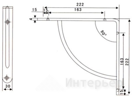 Кронштейн для полок 73027, хром (20/100)