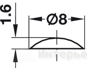 Упорный амортизатор прозрачный, h=1,6 d=8