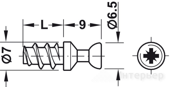Болт "RAFIX" цинк. D=7мм/В.5/7,4мм (2000)